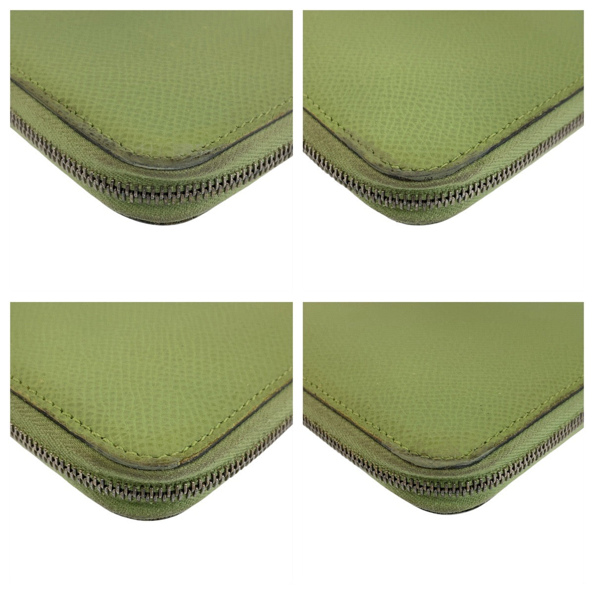 13434
HERMES エルメス アザップロング シルクイン ヴェールクリケット グリーン シルバー金具 ヴォーエプソン / シルク 長財布 ロングウォレット Y刻印  レディース