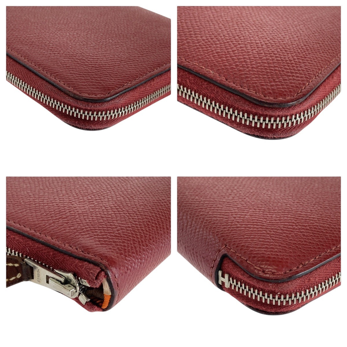 13437
HERMES エルメス アザップロング シルクイン ルビー ワインレッド ボルドー シルバー金具 ヴォーエプソン / シルク 長財布 ラウンドファスナー 男女兼用 X刻印  レディース