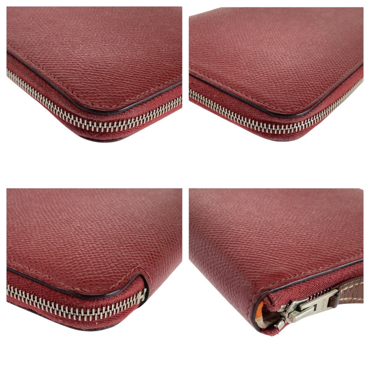 13437
HERMES エルメス アザップロング シルクイン ルビー ワインレッド ボルドー シルバー金具 ヴォーエプソン / シルク 長財布 ラウンドファスナー 男女兼用 X刻印  レディース