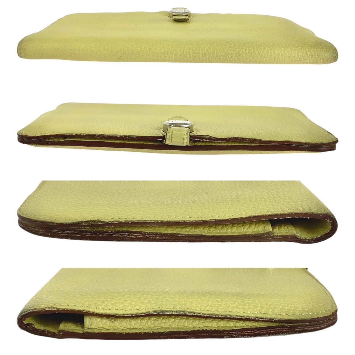 13438
HERMES エルメス ドゴンGM ジョーヌプッサン シルバー金具 トゴ 長財布 ロングウォレット 男女兼用 □R刻印  レディース AB22