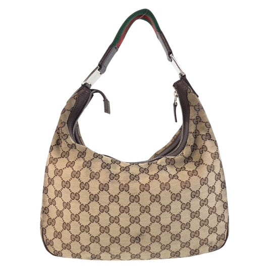 13439
GUCCI グッチ シェリーライン ベージュ シルバー金具 GGキャンバス / レザー 145757 ショルダーバッグ  レディース