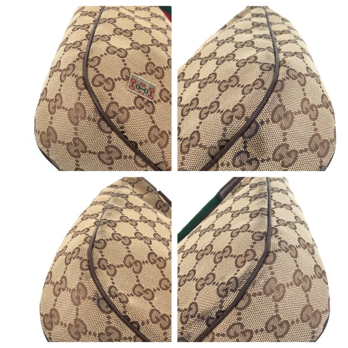 13439
GUCCI グッチ シェリーライン ベージュ シルバー金具 GGキャンバス / レザー 145757 ショルダーバッグ  レディース