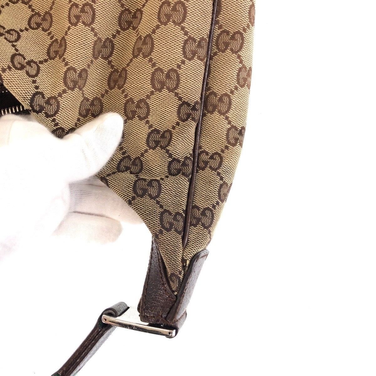 13439
GUCCI グッチ シェリーライン ベージュ シルバー金具 GGキャンバス / レザー 145757 ショルダーバッグ  レディース