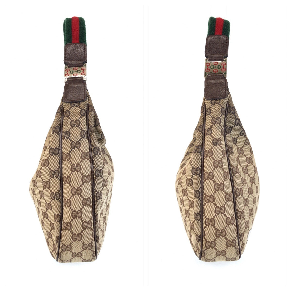 13439
GUCCI グッチ シェリーライン ベージュ シルバー金具 GGキャンバス / レザー 145757 ショルダーバッグ  レディース
