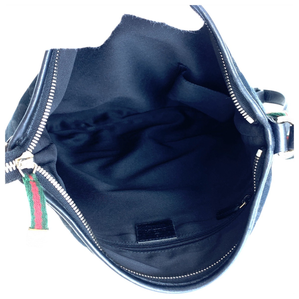 13440
GUCCI グッチ シェリー リボン ブラック 黒 ゴールド金具 GGキャンバス 斜め掛け ショルダーバッグ ポシェット  レディース