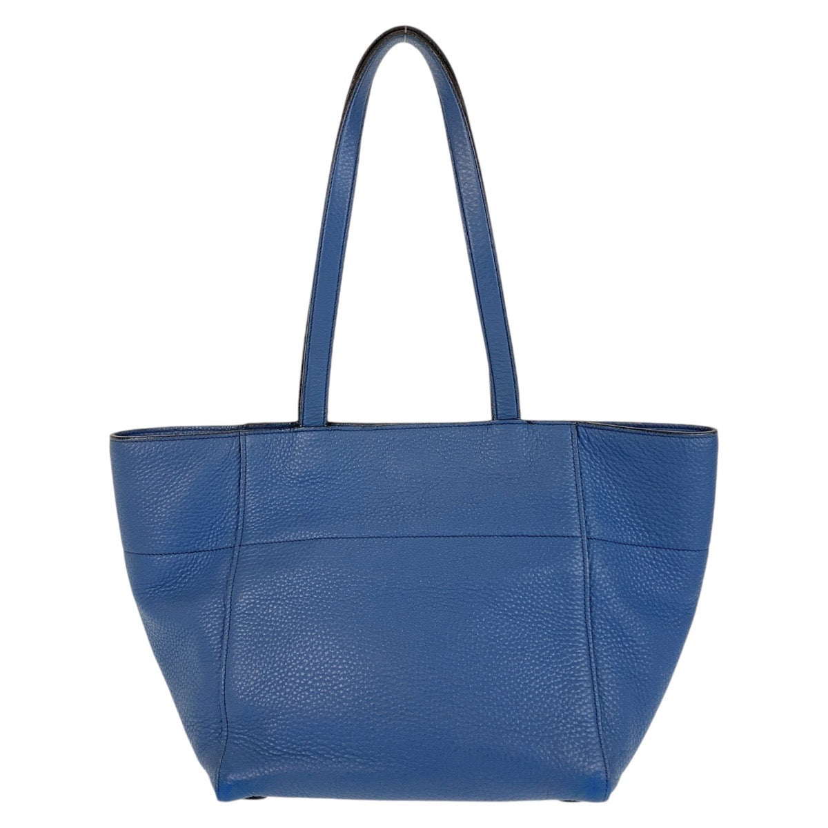14081
PRADA プラダ 三角ロゴプレート ブルー ゴールド金具 レザー トートバッグ ショルダーバッグ  レディース AB35