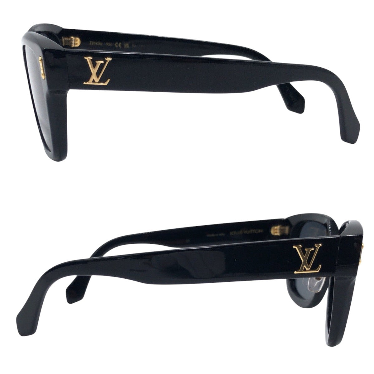 13442
LOUIS VUITTON ルイヴィトン コンディフェンス スクエア ブラック 黒 ゴールド プラスチック Z2063U 93L 54□18 150 サングラス ウェリントン  メンズ