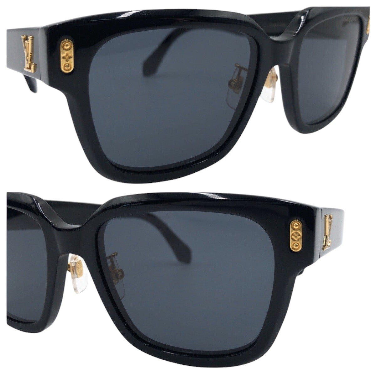 13442
LOUIS VUITTON ルイヴィトン コンディフェンス スクエア ブラック 黒 ゴールド プラスチック Z2063U 93L 54□18 150 サングラス ウェリントン  メンズ