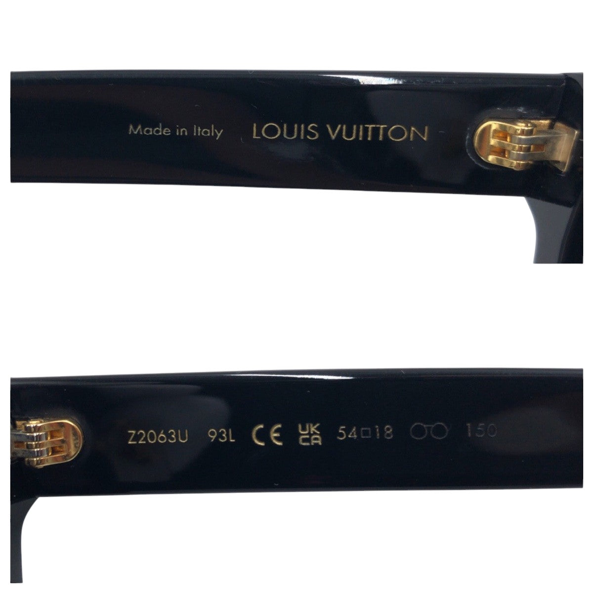 13442
LOUIS VUITTON ルイヴィトン コンディフェンス スクエア ブラック 黒 ゴールド プラスチック Z2063U 93L 54□18 150 サングラス ウェリントン  メンズ