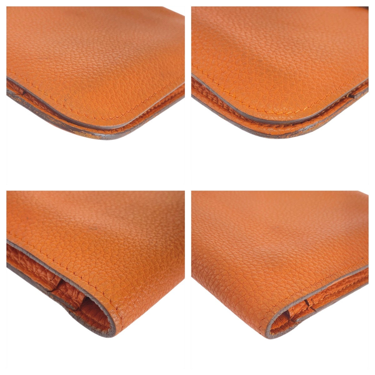 13443
HERMES エルメス ドゴンGM オレンジ シルバー金具 トゴ 長財布 ロングウォレット 男女兼用 □C刻印  レディース