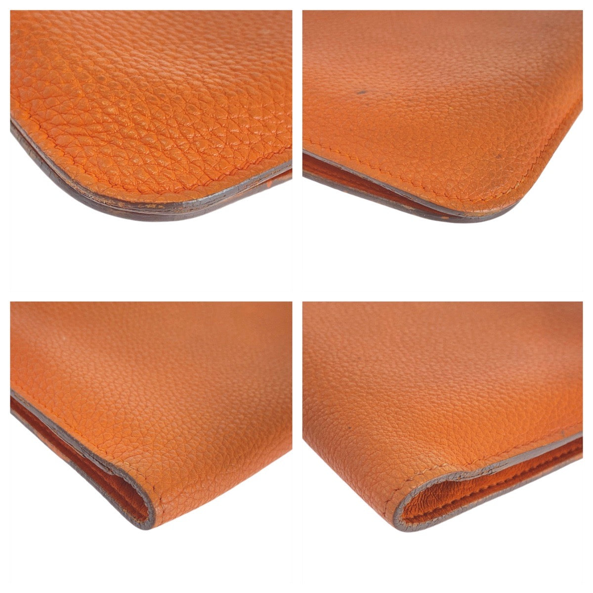 13443
HERMES エルメス ドゴンGM オレンジ シルバー金具 トゴ 長財布 ロングウォレット 男女兼用 □C刻印  レディース