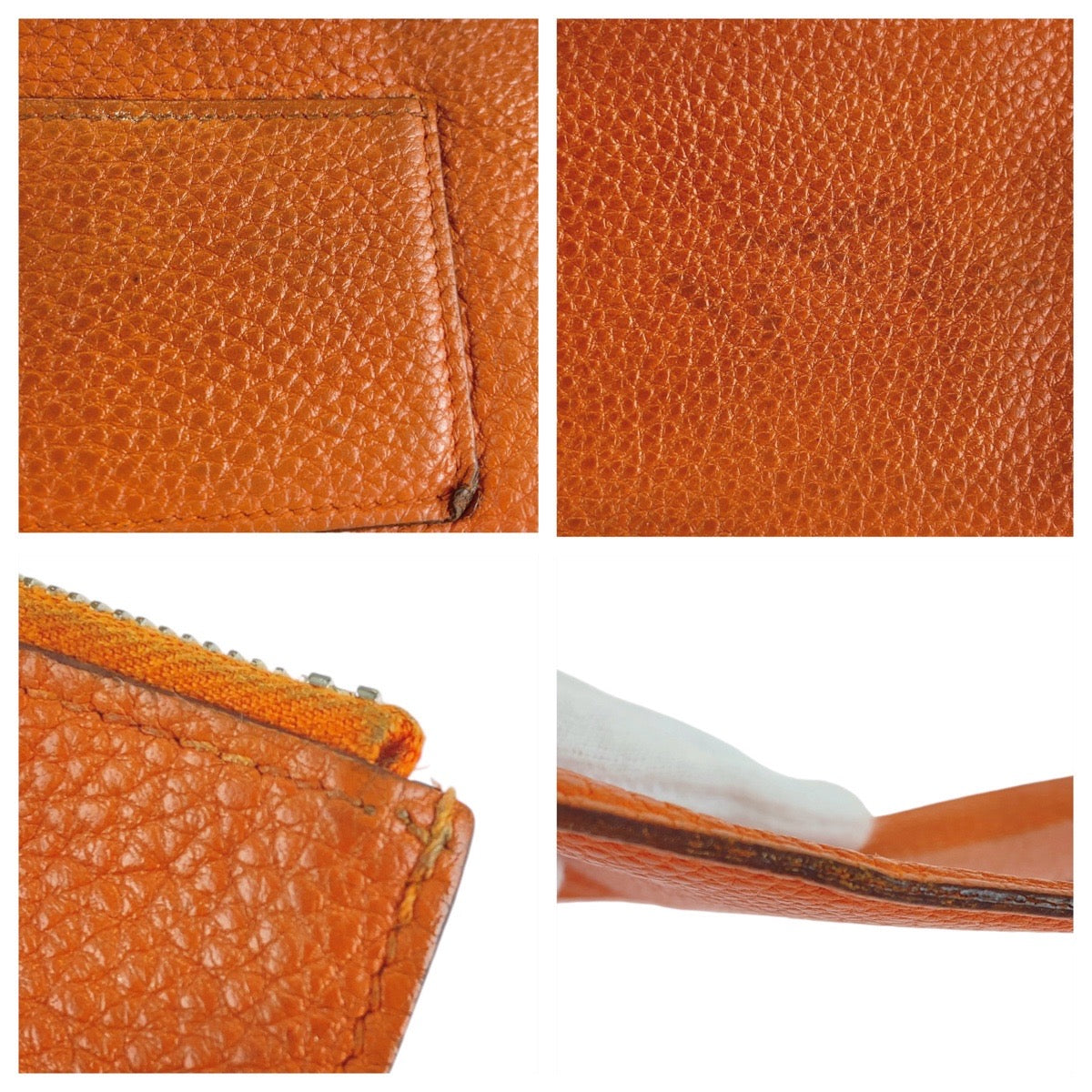 13443
HERMES エルメス ドゴンGM オレンジ シルバー金具 トゴ 長財布 ロングウォレット 男女兼用 □C刻印  レディース