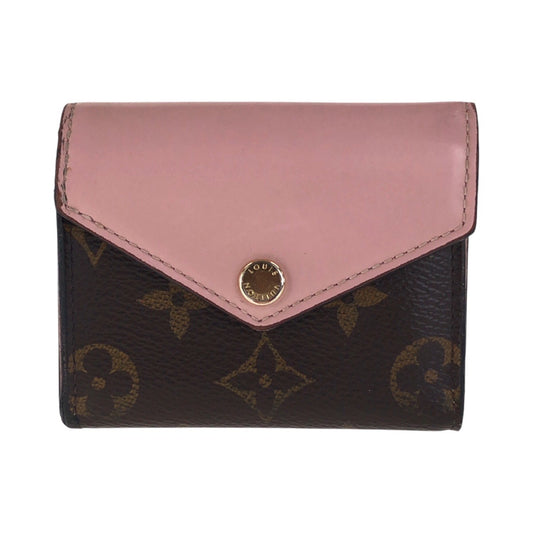 14082
LOUIS VUITTON ルイヴィトン モノグラム ポルトフォイユ ゾエ ローズバレリーヌ ピンク ブラウン ゴールド金具 PVC M62933 折財布 コンパクトウォレット  レディース