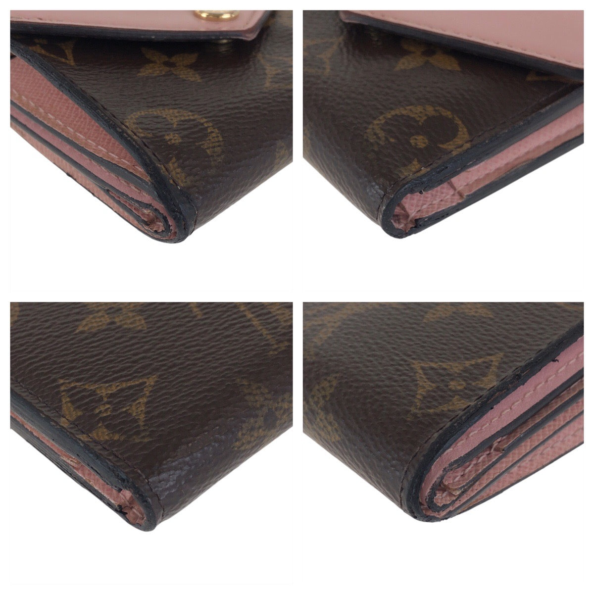 14082
LOUIS VUITTON ルイヴィトン モノグラム ポルトフォイユ ゾエ ローズバレリーヌ ピンク ブラウン ゴールド金具 PVC M62933 折財布 コンパクトウォレット  レディース