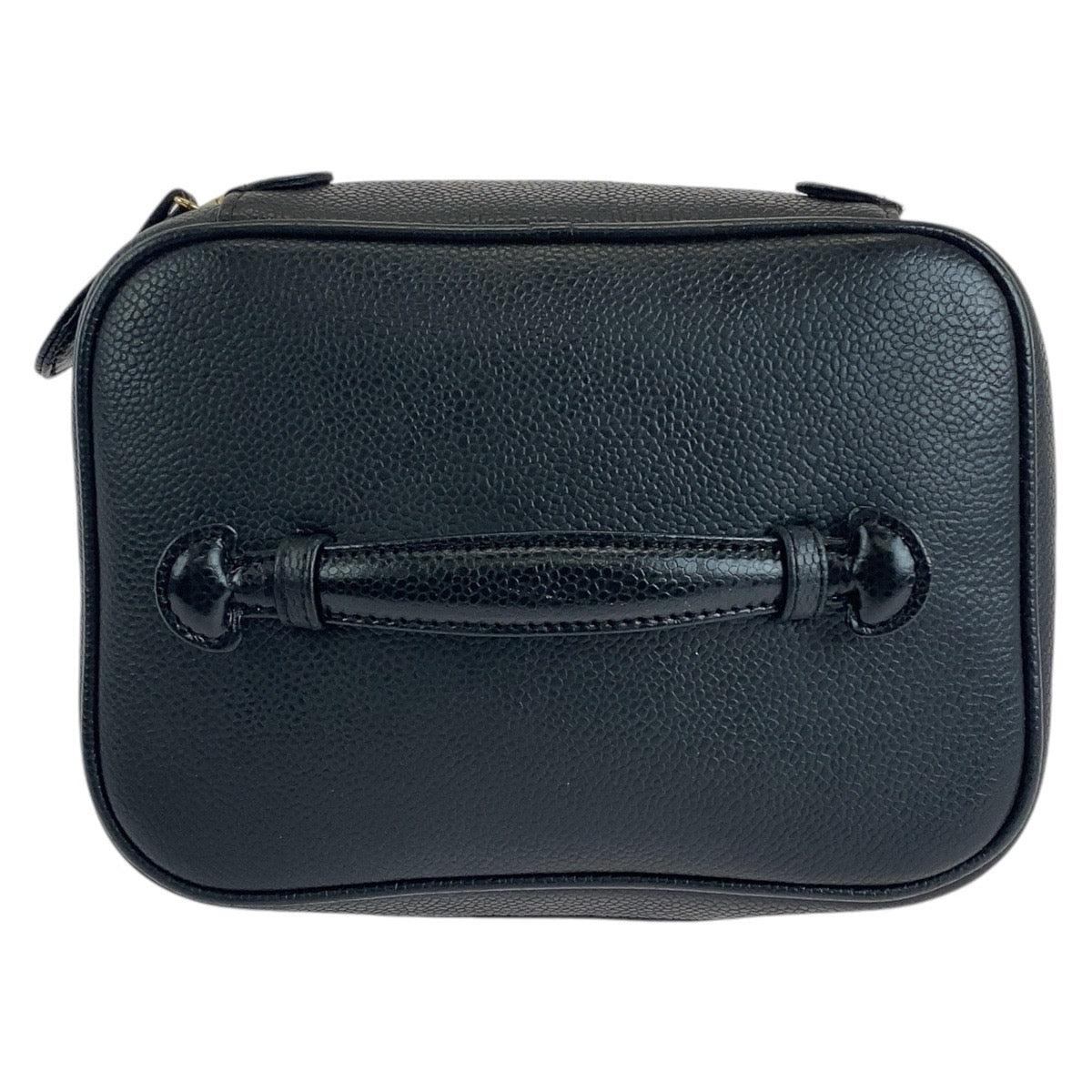 13444
CHANEL シャネル ヴィンテージ ココマーク ブラック ゴールド金具 キャビアスキン ハンドバッグ バニティバッグ  レディース