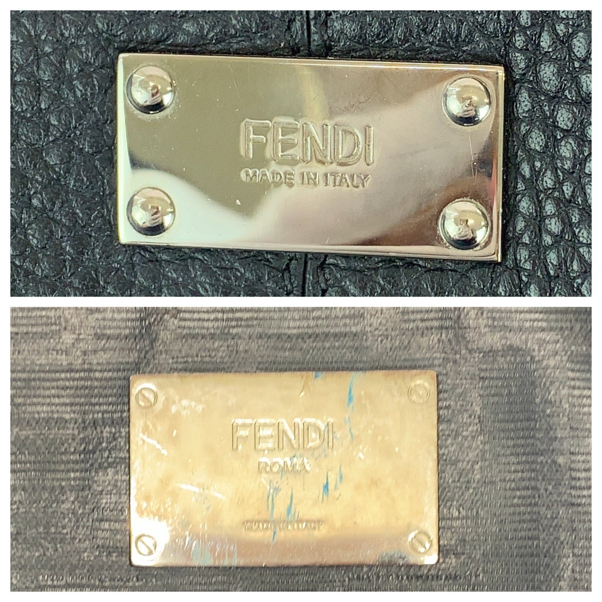 13445
FENDI フェンディ ピーカブー エックスライト ブラック 黒 シルバー金具 レザー 7VA447 ビジネスバッグ ブリーフケース  メンズ AB63