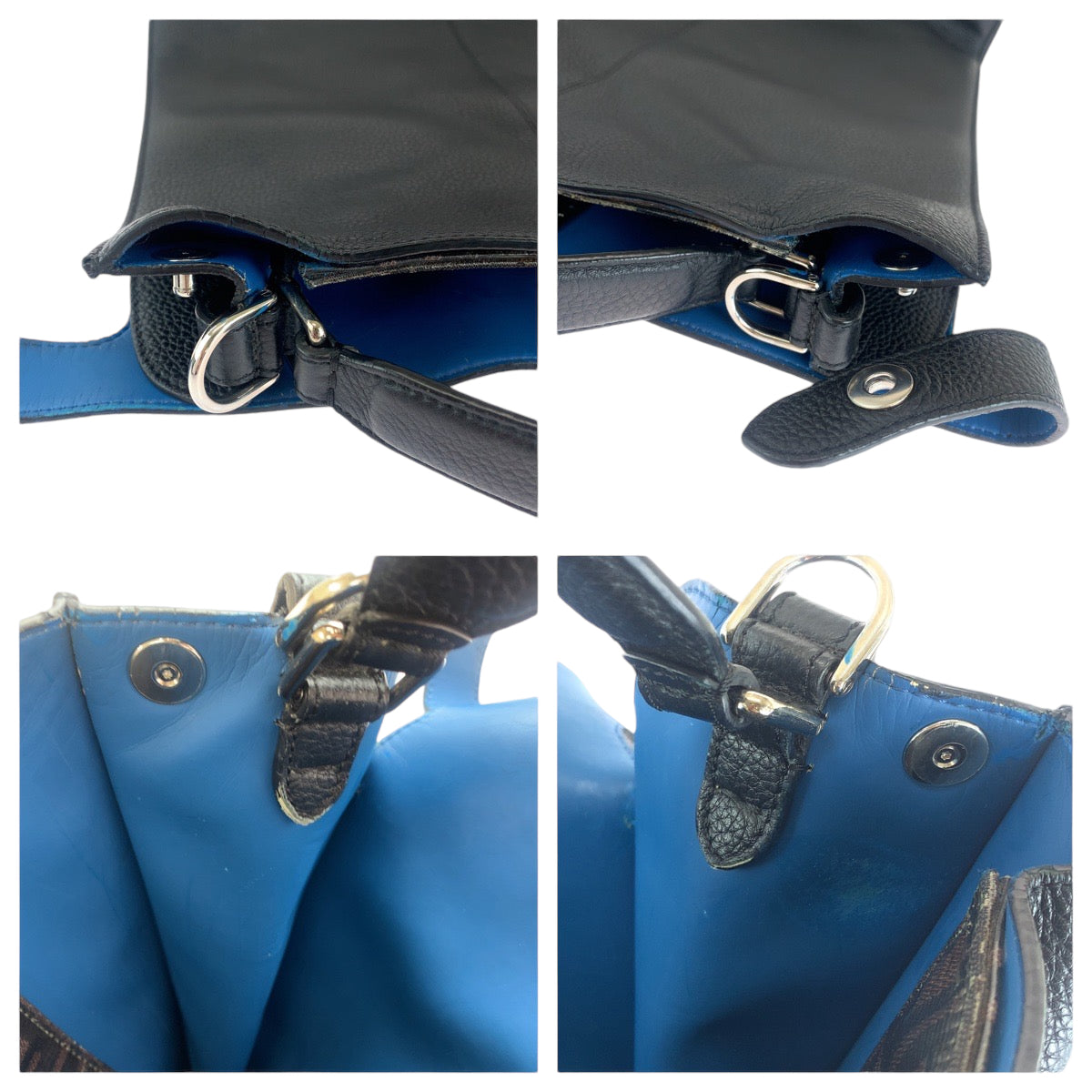 13445
FENDI フェンディ ピーカブー エックスライト ブラック 黒 シルバー金具 レザー 7VA447 ビジネスバッグ ブリーフケース  メンズ AB63