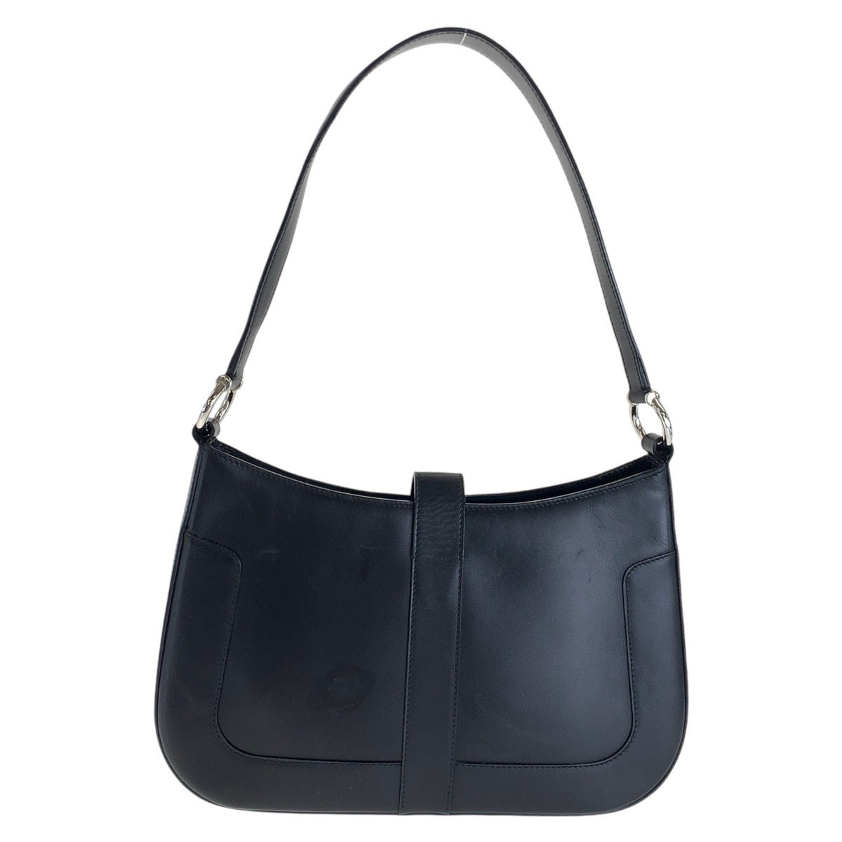 13448
CELINE セリーヌ ヴィンテージ ブラゾン ブラック 黒 シルバー金具 レザー ホーボー ショルダーバッグ  レディース