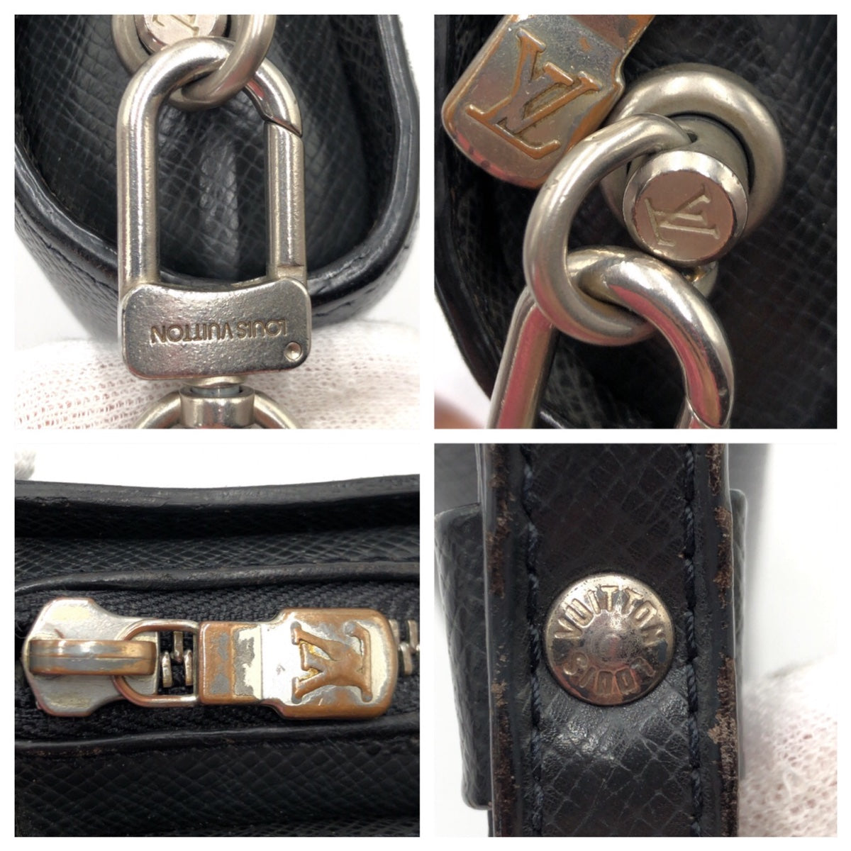 13449
LOUIS VUITTON ルイヴィトン バイカル ブラック 黒 シルバー金具 タイガ M30182 セカンドバッグ クラッチバッグ  メンズ
