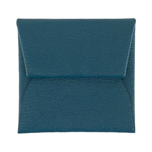13451
HERMES エルメス バスティア ブルー シルバー金具 シェーブル コインケース 小銭入れ 男女兼用 Z刻印  レディース