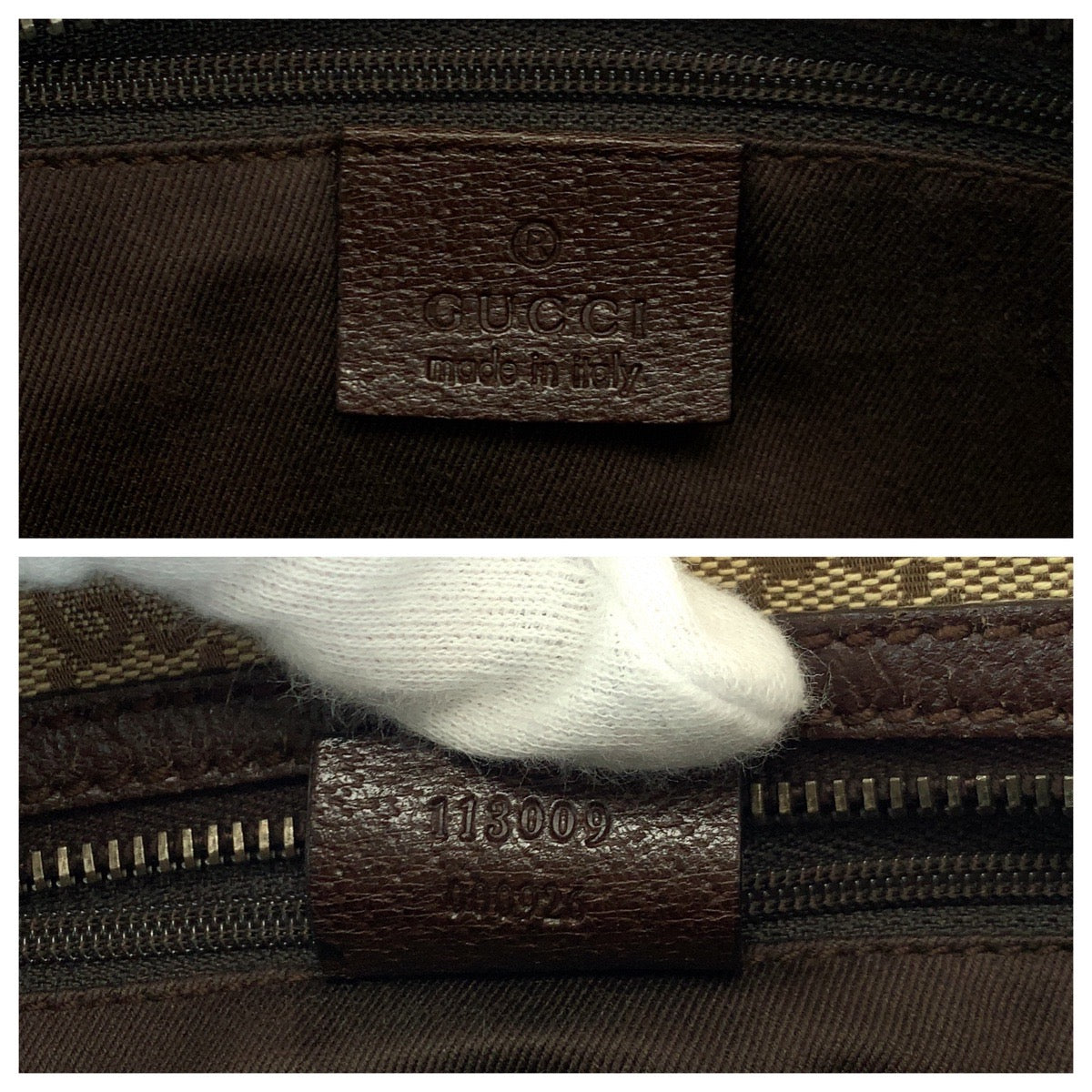 13452
GUCCI グッチ ベージュ ブラウン シルバー金具 GGキャンバス 113009 ボストンバッグ ハンドバッグ  レディース