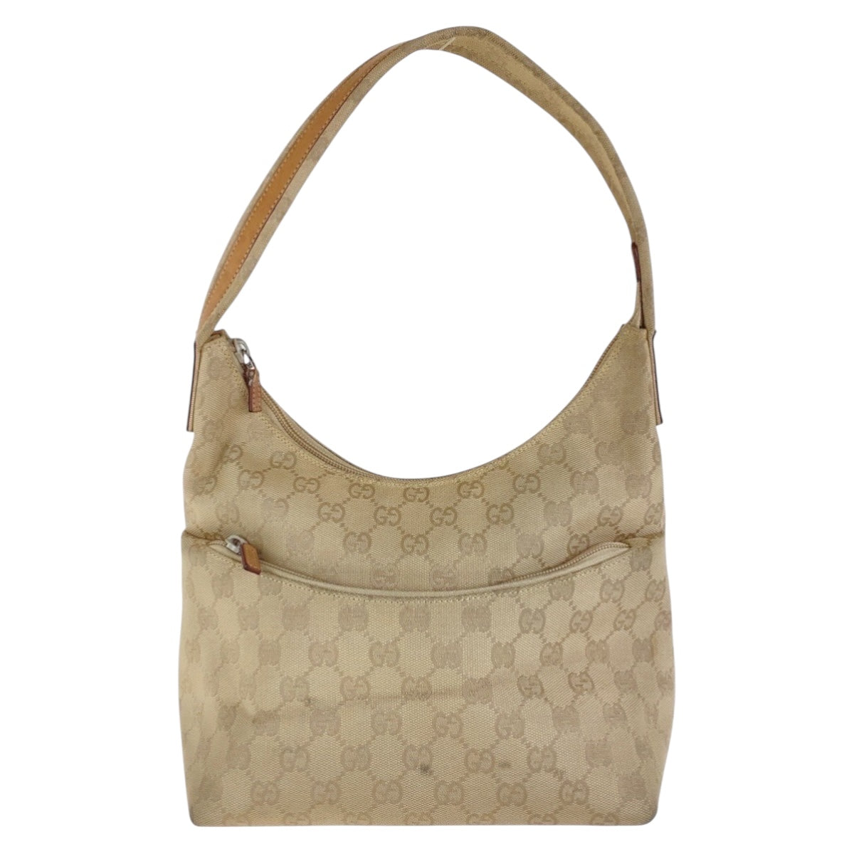 13453
GUCCI グッチ ベージュ シルバー金具 GGキャンバス 001 3386 ホーボー ショルダーバッグ ワンショルダー  レディース