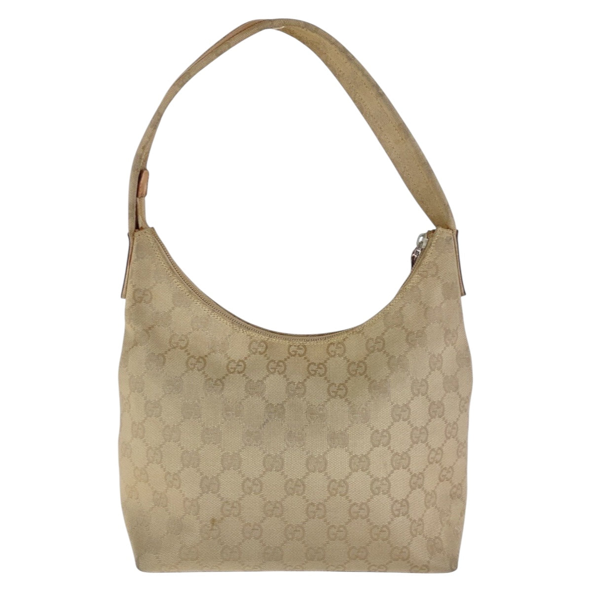 13453
GUCCI グッチ ベージュ シルバー金具 GGキャンバス 001 3386 ホーボー ショルダーバッグ ワンショルダー  レディース