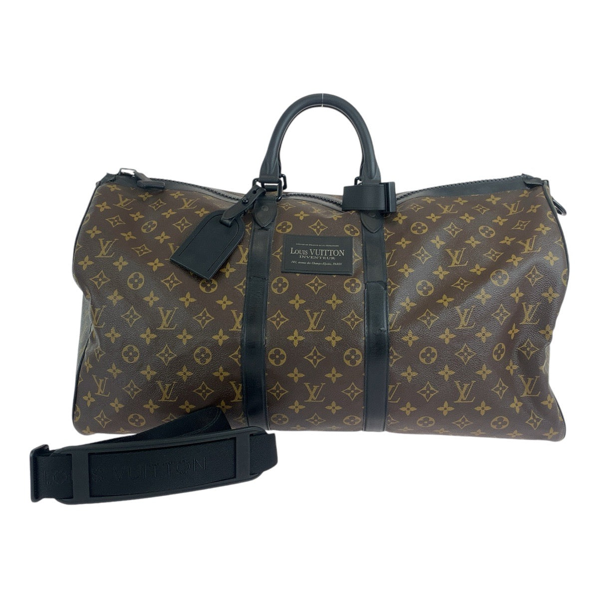 13454
LOUIS VUITTON ルイヴィトン モノグラム マカサー ウォータープルーフ キーポルバンドリエール55 ブラウン ブラック PVC M41411 ボストンバッグ 防水加工  メンズ