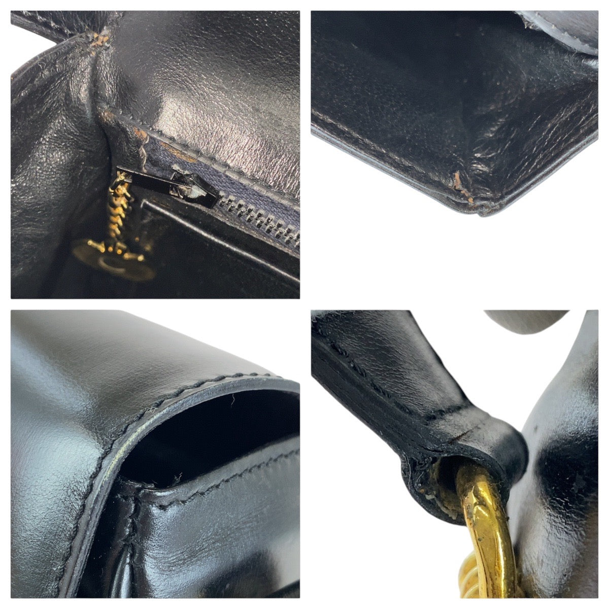 13456
CELINE セリーヌ ヴィンテージ ホースビット ブラック 黒 ゴールド金具 レザー ショルダーバッグ ポシェット  レディース A39