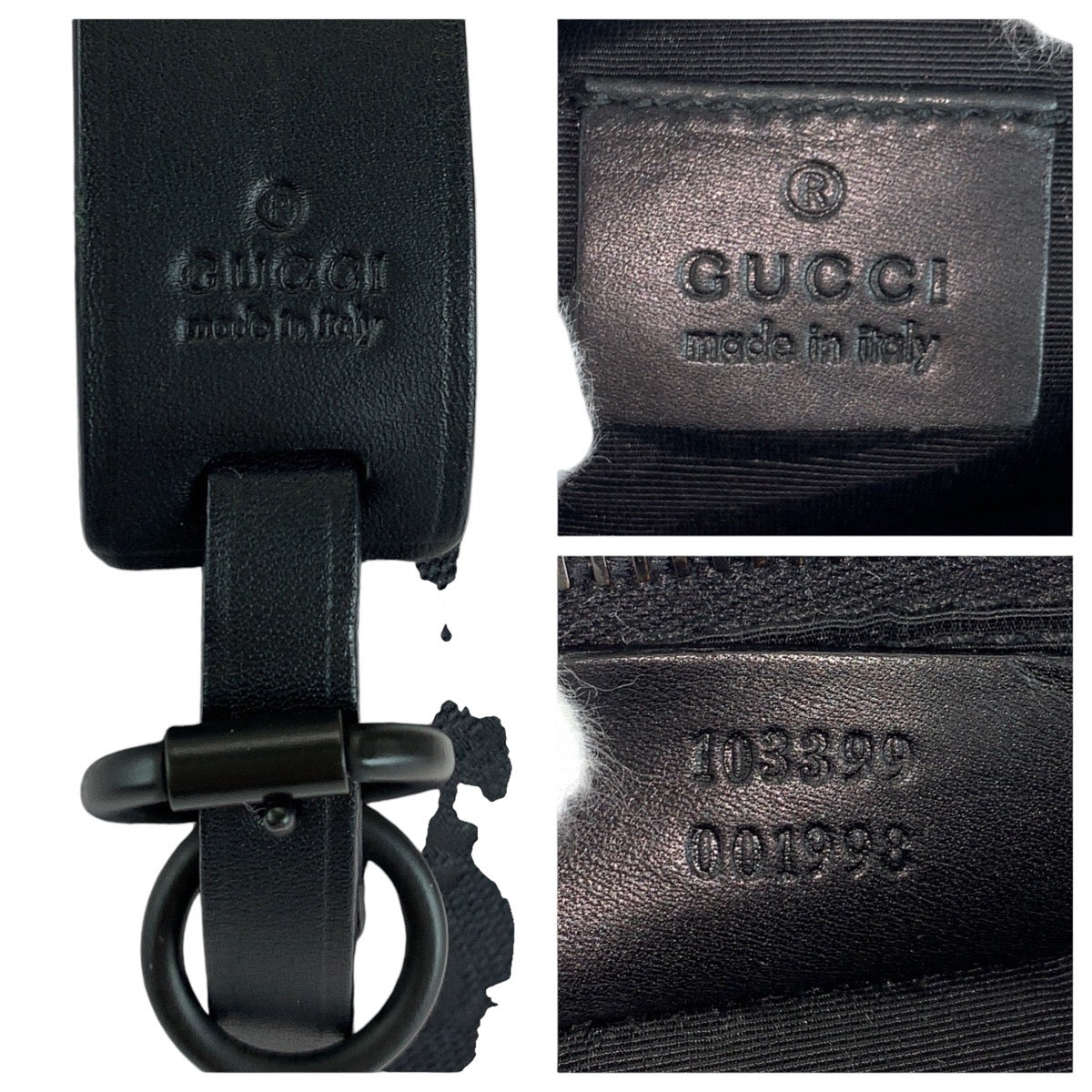13459
GUCCI グッチ ブラック 黒 GGキャンバス / レザー 103399 ハンドバッグ アクセサリーポーチ  レディース