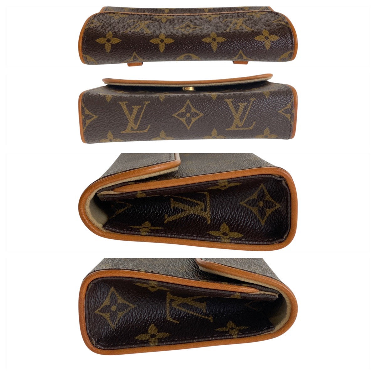 13460
LOUIS VUITTON ルイヴィトン モノグラム ポシェット フロランティーヌ ブラウン ゴールド金具 PVC / レザー / スウェード M51855 ウエストバッグ クラッチバッグ ポシェット  レディース