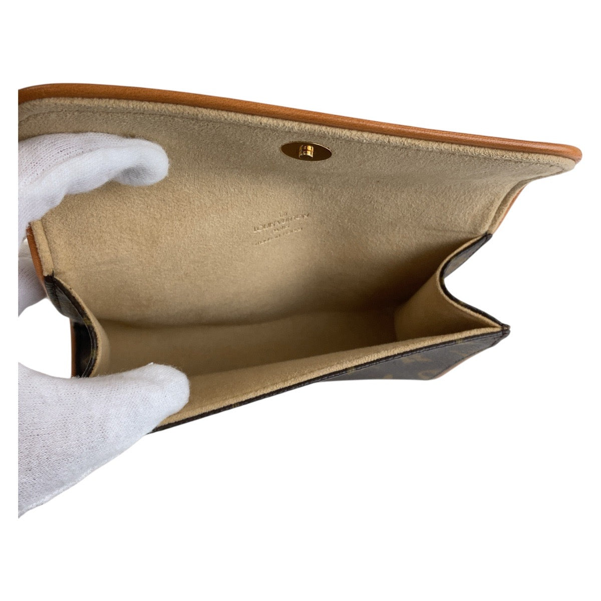 13460
LOUIS VUITTON ルイヴィトン モノグラム ポシェット フロランティーヌ ブラウン ゴールド金具 PVC / レザー / スウェード M51855 ウエストバッグ クラッチバッグ ポシェット  レディース
