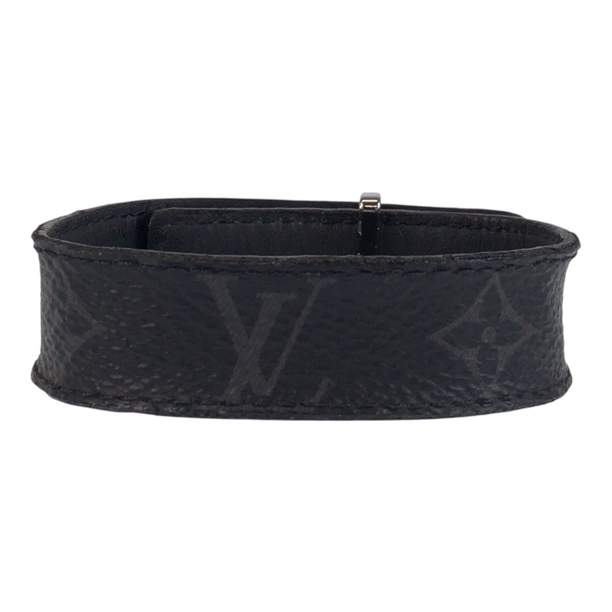 LOUIS VUITTON ルイヴィトン モノグラム エクリプス ブラスレ LVスリム 19 ブラック 黒 シルバー金具 PVC M6456 ブレスレット  メンズ