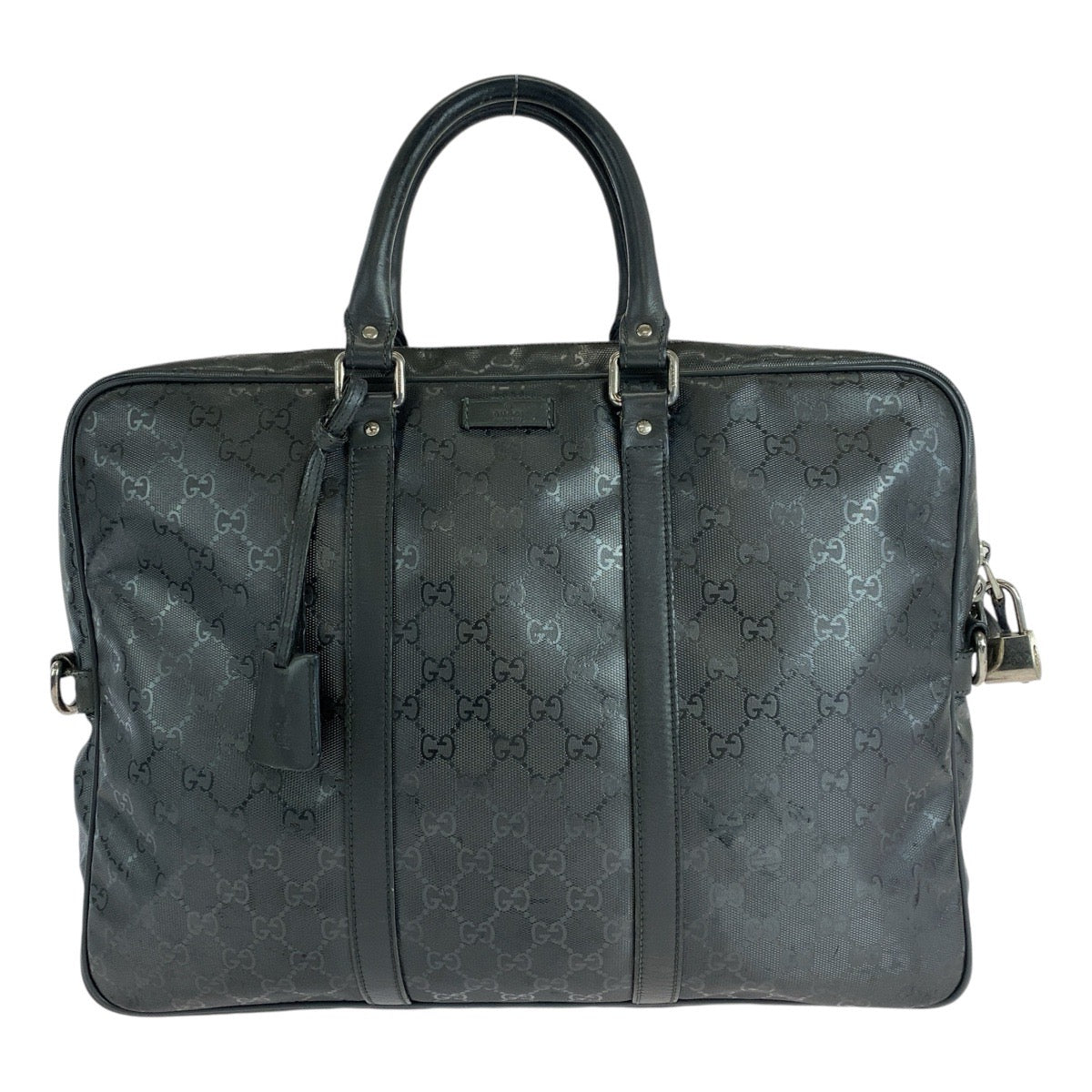 14084
GUCCI グッチ GGインプリメ グレー シルバー金具 PVC / レザー 208463 ビジネスバッグ ブリーフケース  メンズ