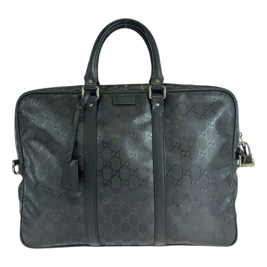 14084
GUCCI グッチ GGインプリメ グレー シルバー金具 PVC / レザー 208463 ビジネスバッグ ブリーフケース  メンズ