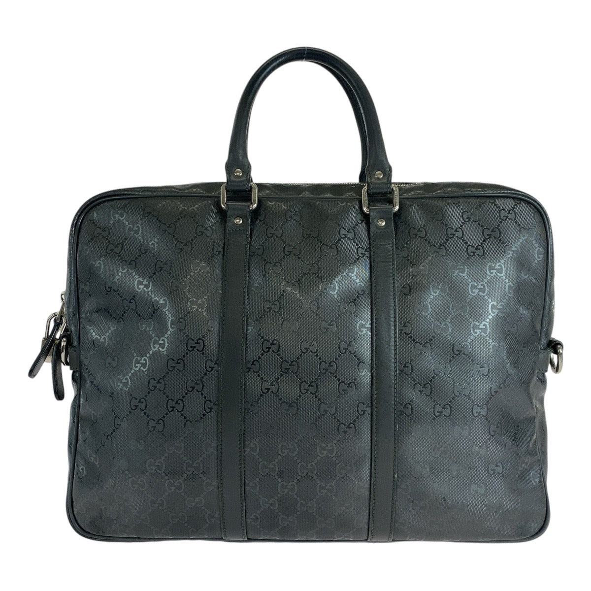 14084
GUCCI グッチ GGインプリメ グレー シルバー金具 PVC / レザー 208463 ビジネスバッグ ブリーフケース  メンズ