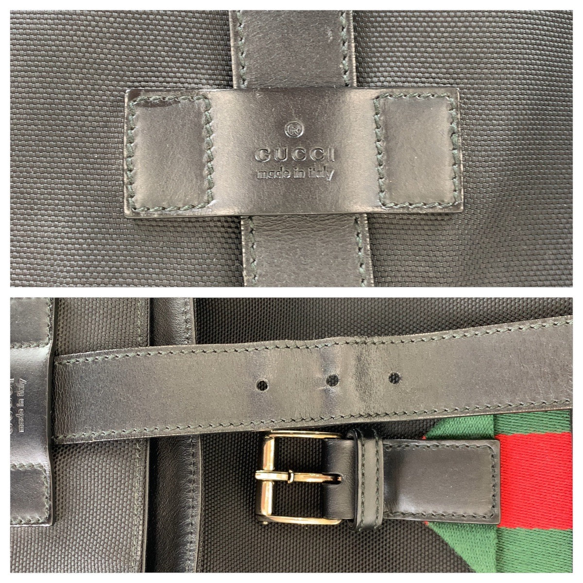 13462
GUCCI グッチ シェリーライン ブラック 黒 シルバー金具 キャンバス / レザー 337075 リュック・デイパック バックパック 男女兼用  レディース