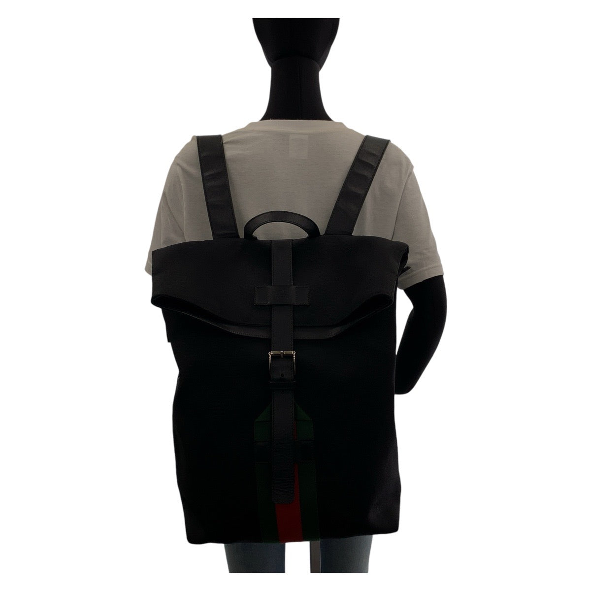 13462
GUCCI グッチ シェリーライン ブラック 黒 シルバー金具 キャンバス / レザー 337075 リュック・デイパック バックパック 男女兼用  レディース