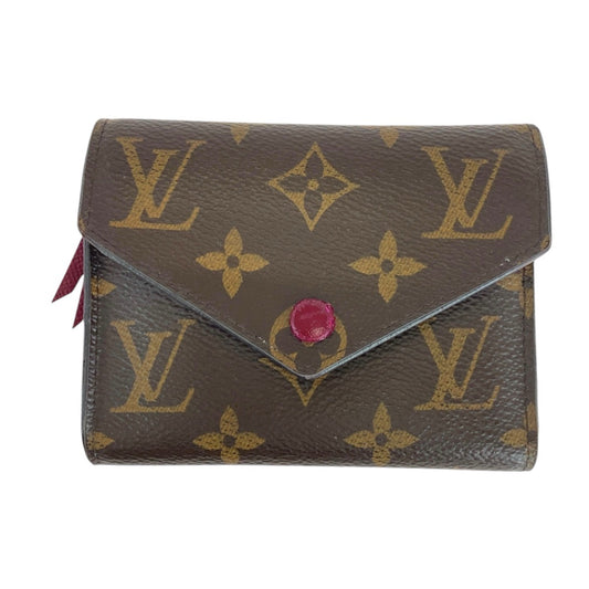 LOUIS VUITTON Louis Vuitton Monogram Portefeuille Victorine Fuchsia Gold Hardware PVC M41938 Folding Wallet Compact Wallet Women's