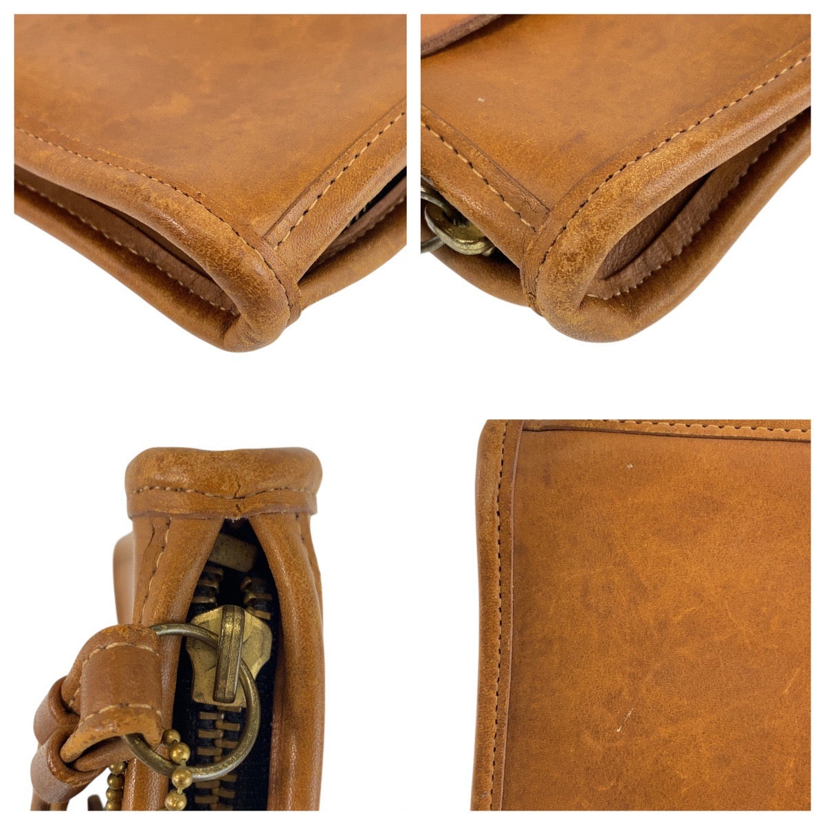 14086
COACH コーチ ヴィンテージ オールドコーチ ブラウン キャメル ゴールド金具 レザー 1339-331 クラッチバッグ セカンドバッグ  メンズ