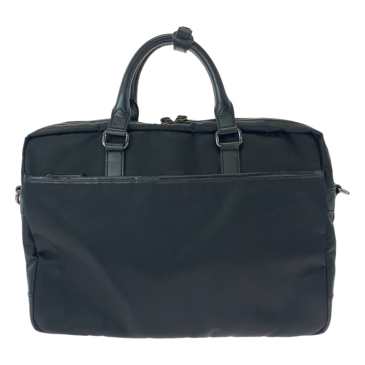 13465
BURBERRY BLACK LABEL バーバリーブラックレーベル チャック柄 ブラック 黒 ガンメタ金具 ナイロン / レザー ビジネスバッグ ブリーフケース 2way  メンズ
