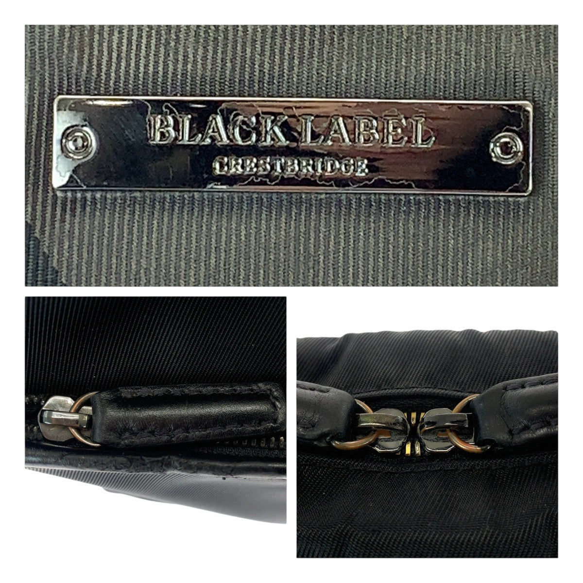 13465
BURBERRY BLACK LABEL バーバリーブラックレーベル チャック柄 ブラック 黒 ガンメタ金具 ナイロン / レザー ビジネスバッグ ブリーフケース 2way  メンズ
