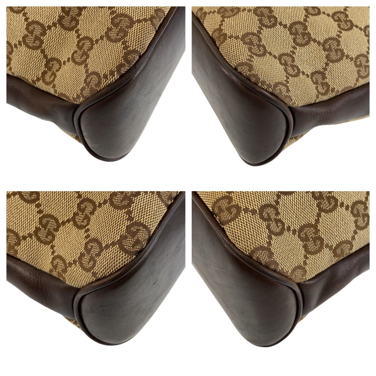 13467
GUCCI グッチ ブラウン ベージュ ゴールド金具 GGキャンバス / レザー 109097 斜め掛け ショルダーバッグ メッセンジャーバッグ  レディース