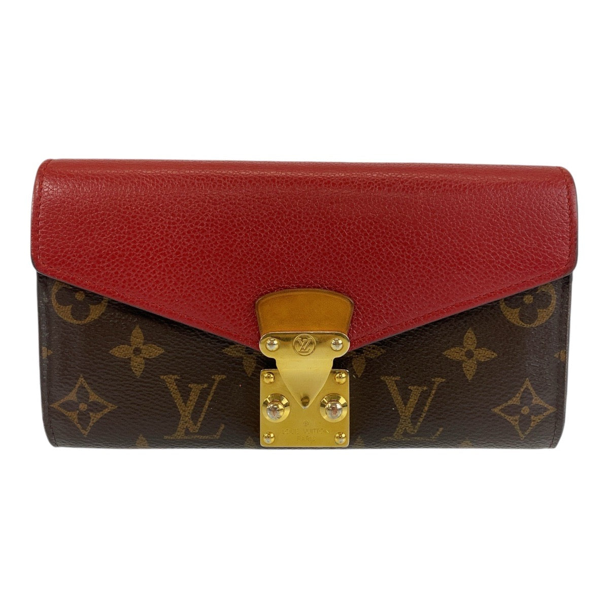13468
LOUIS VUITTON ルイヴィトン モノグラム ポルトフォイユ パラス レッド  ゴールド金具 PVC / レザー M58414 長財布 ロングウォレット  レディース
