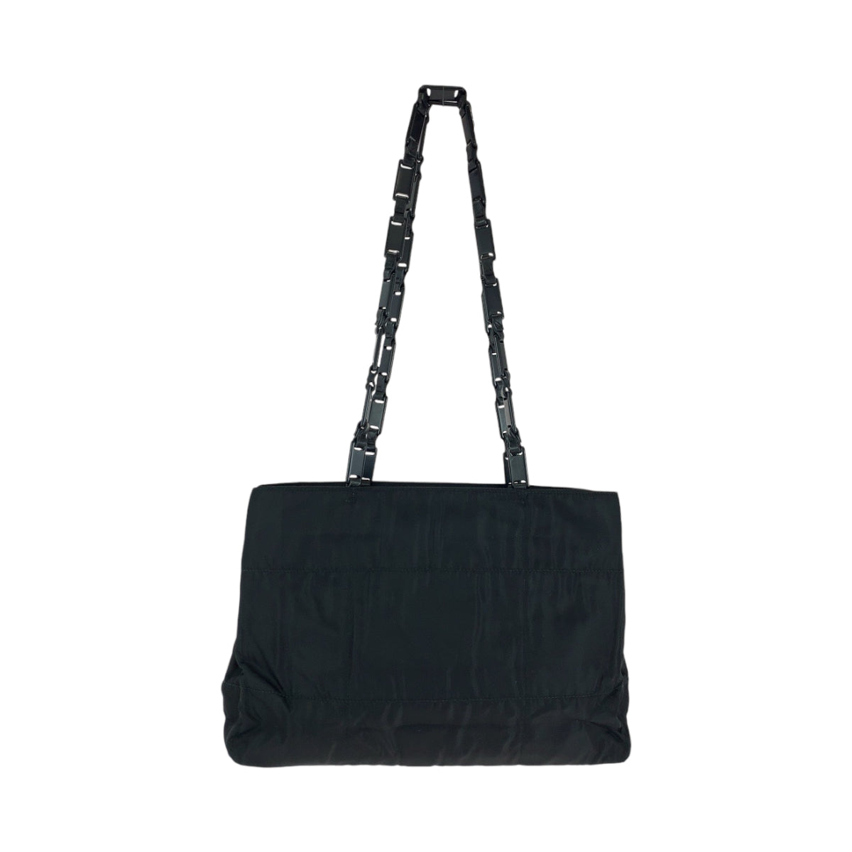 13472
PRADA プラダ テスート 三角ロゴプレート ブラック 黒 ナイロン / プラスチック プラチェーン トートバッグ ショルダーバッグ  レディース