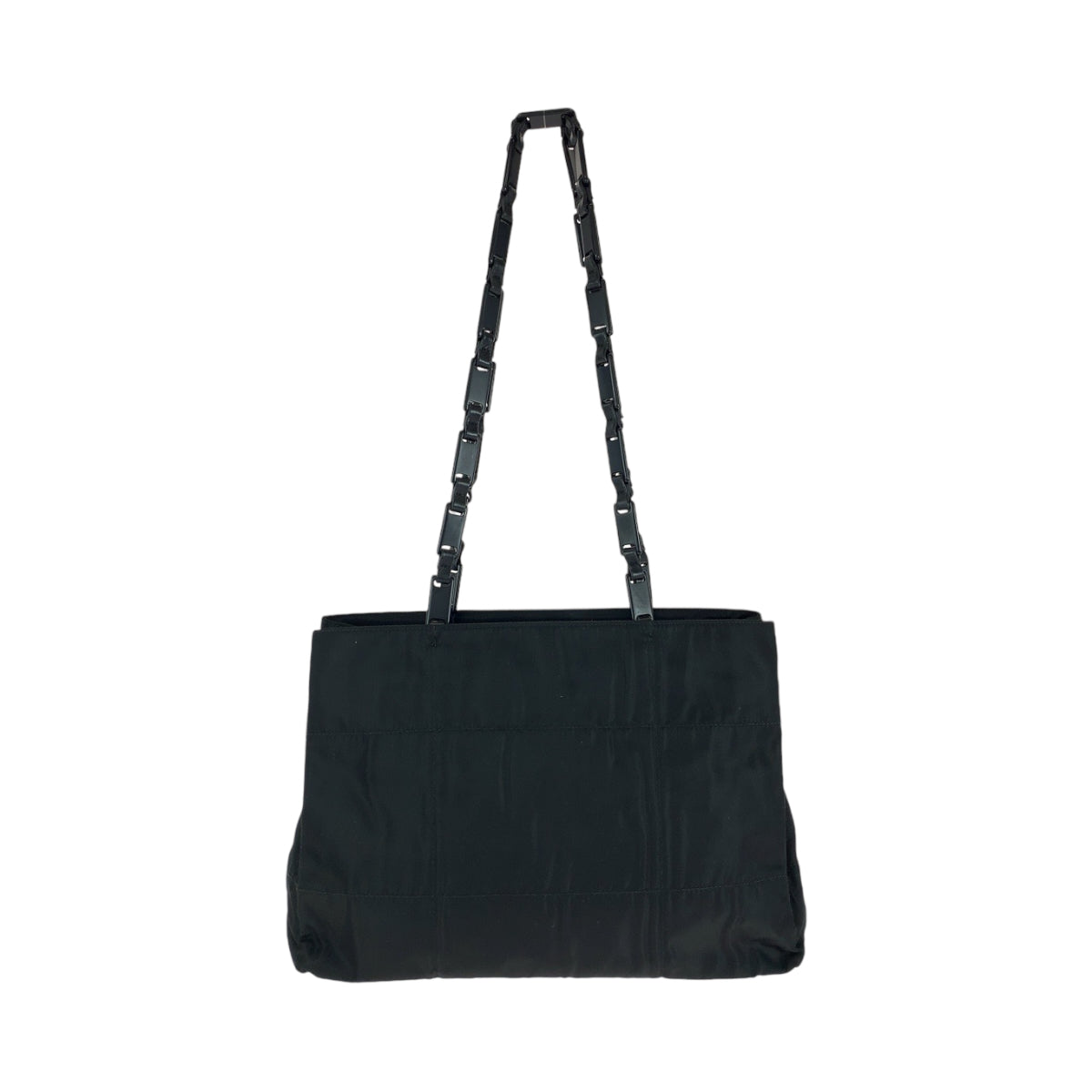 13472
PRADA プラダ テスート 三角ロゴプレート ブラック 黒 ナイロン / プラスチック プラチェーン トートバッグ ショルダーバッグ  レディース