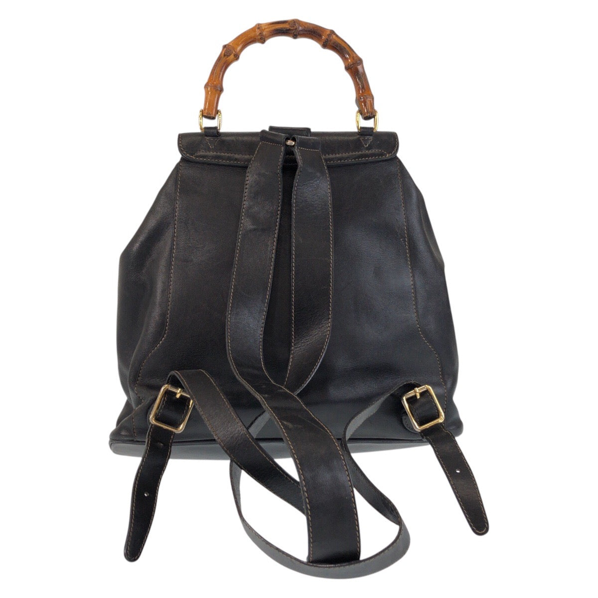 13474
GUCCI グッチ バンブー ブラック 黒 ゴールド金具 レザー 003 2058 0016 リュック・デイパック バックパック  レディース