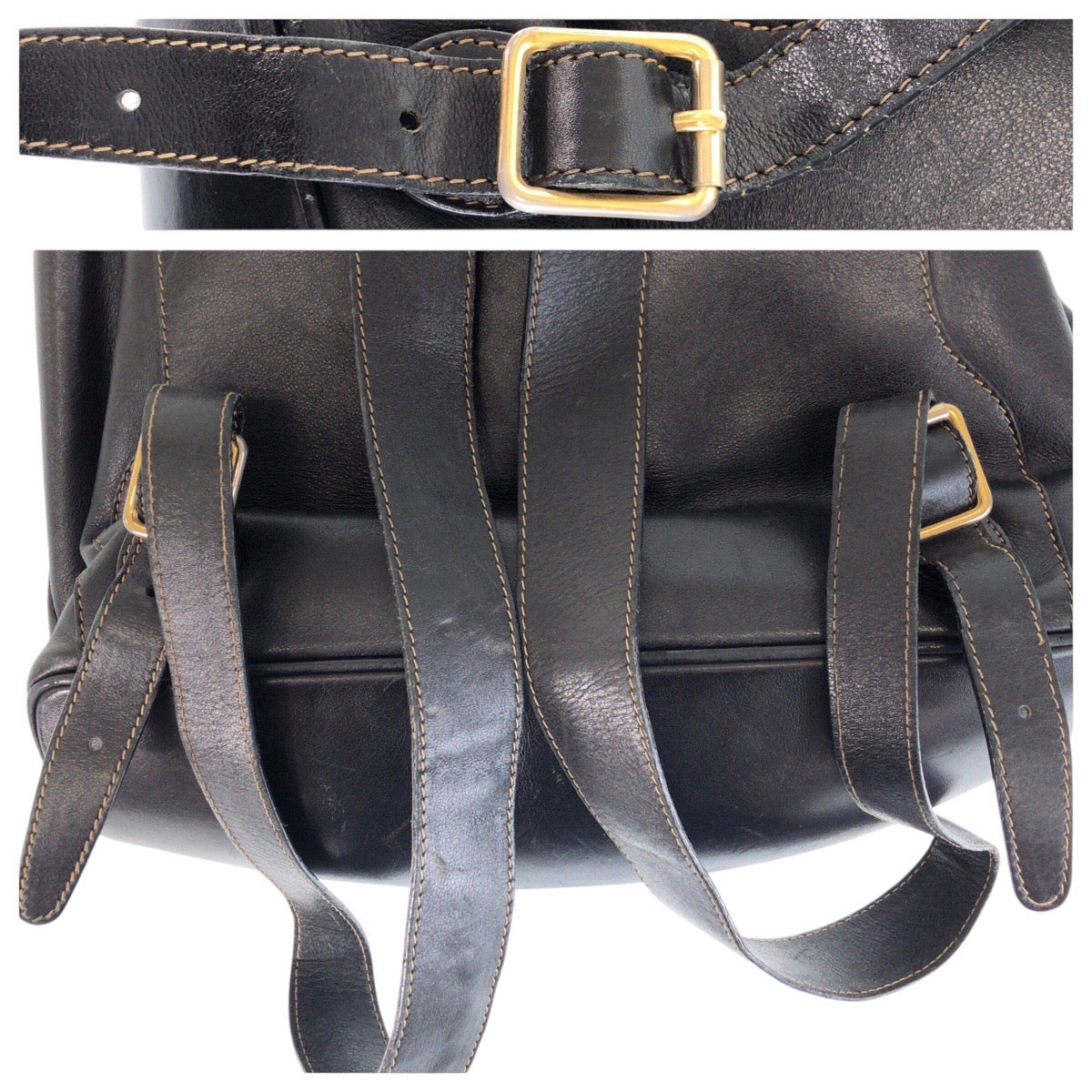 13474
GUCCI グッチ バンブー ブラック 黒 ゴールド金具 レザー 003 2058 0016 リュック・デイパック バックパック  レディース