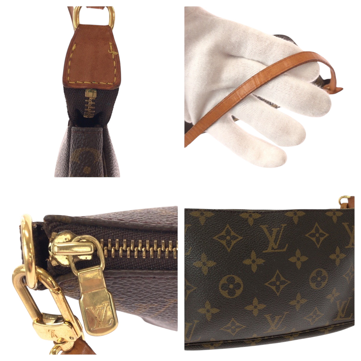 14091
LOUIS VUITTON ルイヴィトン モノグラム ブラウン ゴールド金具 PVC M51980 ハンドバッグ アクセサリーポーチ  レディース