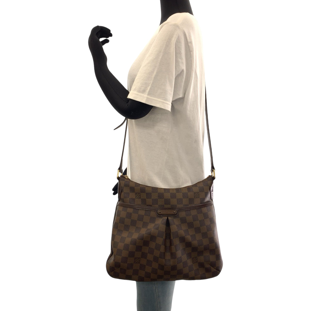 13479
LOUIS VUITTON ルイヴィトン ダミエ エベヌ ブルームズベリ PM ブラウン ゴールド金具 PVC N42251 ショルダーバッグ 斜め掛け  レディース